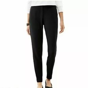 J.Jill Women SZ S Black Ponte Slim Fitting Hidden Waist Band Pull On Leggings
